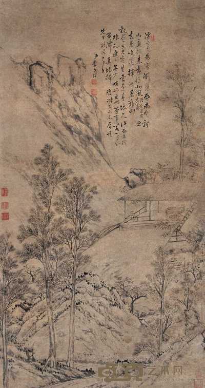 李世倬 北山清话图 立轴 89×74cm